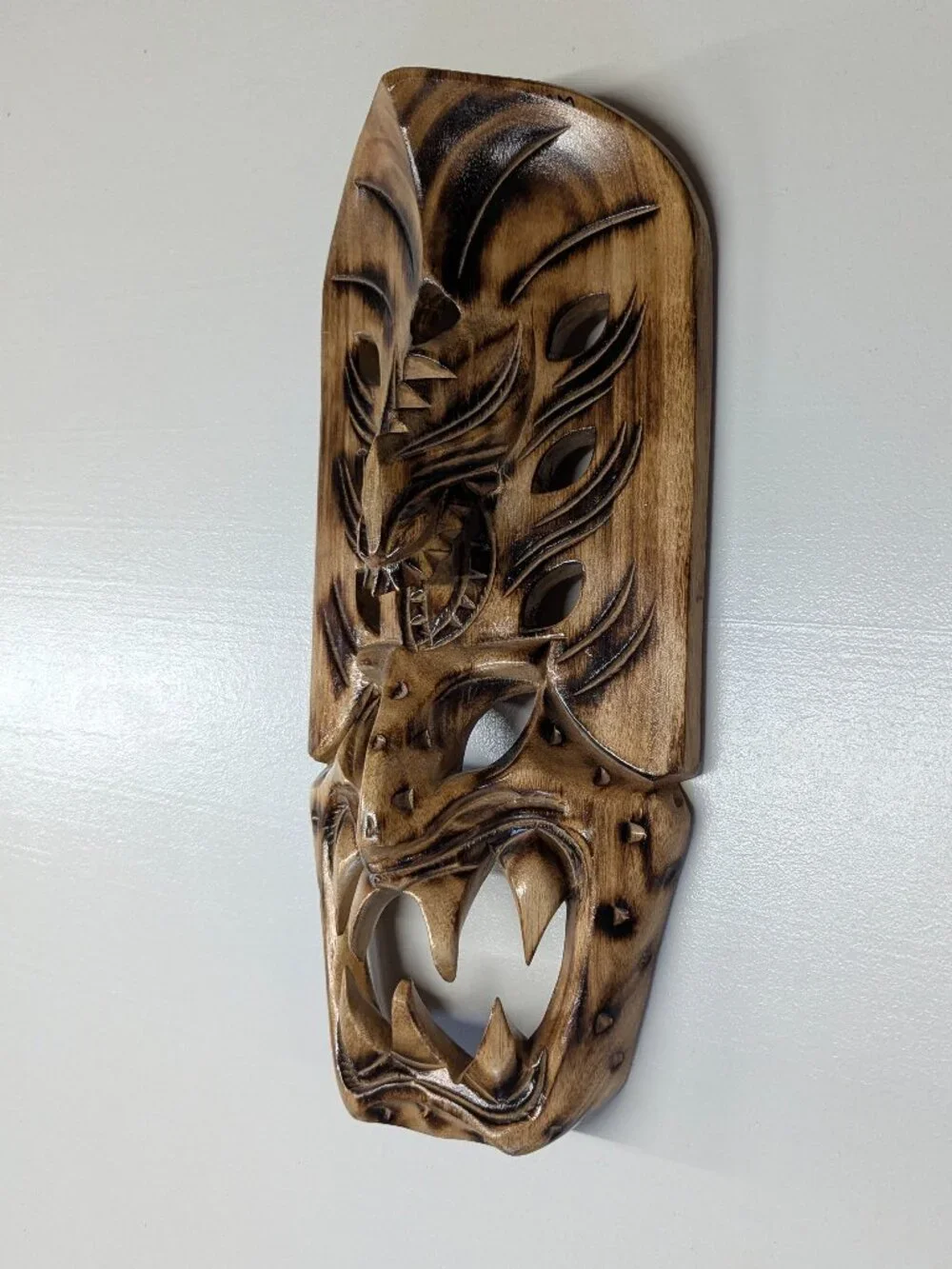 Creepy Handcarved Wooden Tribal Mask